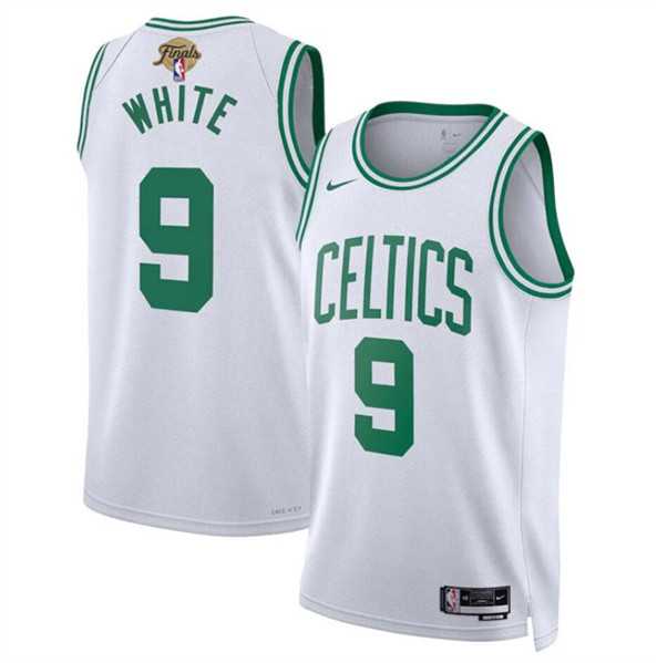 Mens Boston Celtics #9 Derrick White White 2024 Finals Association Edition Stitched Basketball Jersey Dzhi